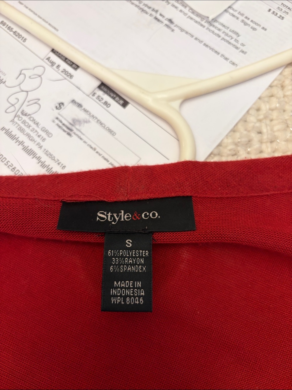 Style & Co. Rust Red Open-Front Long Cardigan - Picture 7 of 7